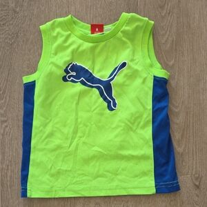 Puma Kids Neon Green and Navy Tank Top
